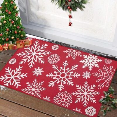 SCORPIO Paillasson De Noël Rouge 40 X 61 Cm, Tapis De Sol D'Intérieur Lavable Pour Entrée, Cuisine, Chambre À Coucher, Paillasson Décoratif De Noël, Antidérapant, Imprimé Flocons De Neige, 40 X 60 Cm, - Publicité SCORPIO Paillasson De Noël Rouge 40 X 61 Cm, Tapis De Sol D'Intérieur Lavable Pour Entrée, Cuisine, Chambre À Coucher, Paillasson Décoratif De Noël, Antidérapant, Imprimé Flocons De Neige, 40 X 60 Cm, - Publicité