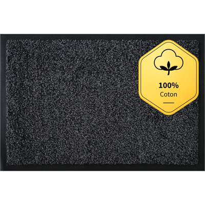 FLOORDIREKT Tapis D'Entrée Antidérapant En Coton, Gris Foncé 100 X 150 Cm - Publicité FLOORDIREKT Tapis D'Entrée Antidérapant En Coton, Gris Foncé 100 X 150 Cm - Publicité