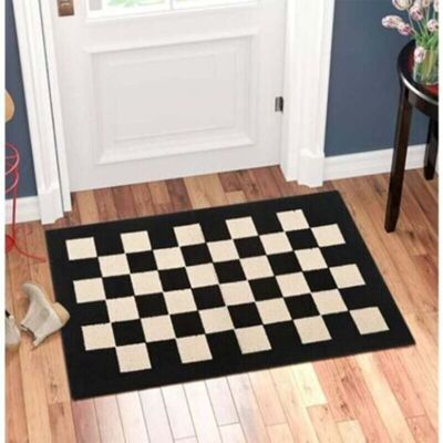 URSUS Paillasson D'Intérieur Tapis De Porte D'Entrée, 50cm X 80cm Tapis D'Entrée Soyeux À Carreaux Antidérapant, Noir - Publicité URSUS Paillasson D'Intérieur Tapis De Porte D'Entrée, 50cm X 80cm Tapis D'Entrée Soyeux À Carreaux Antidérapant, Noir - Publicité