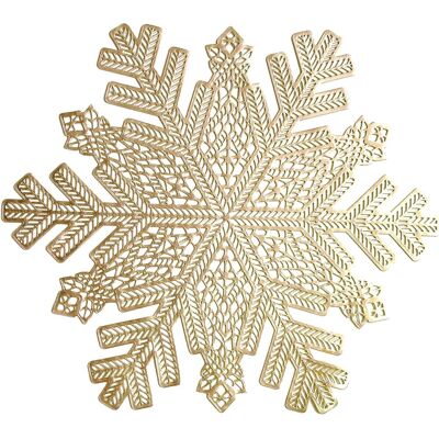 GRASSLIN Wintop Lot De 6 Sets De Table En Vinyle Métallique Ajouré, 38,1 X 43,2 Cm, Tapis Fonctionnel Pour Table De Salle À Manger, Durable, Antidérapant, Flocon De Neige Doré'15"×17" Doré'doré'15"×17" - Publicité GRASSLIN Wintop Lot De 6 Sets De Table En Vinyle Métallique Ajouré, 38,1 X 43,2 Cm, Tapis Fonctionnel Pour Table De Salle À Manger, Durable, Antidérapant, Flocon De Neige Doré'15"×17" Doré'doré'15"×17" - Publicité
