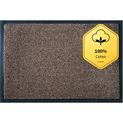 FLOORDIREKT Tapis D'Entrée Antidérapant En Coton, Marron 100 X 150 Cm - Publicité FLOORDIREKT Tapis D'Entrée Antidérapant En Coton, Marron 100 X 150 Cm - Publicité