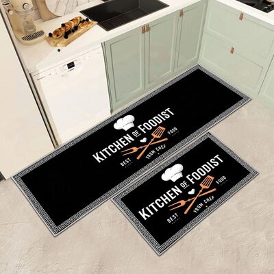 GRASSLIN Lot De 2 Tapis De Cuisine Antidérapants, Confort Anti-fatigue, Lavables Pour Maison Et Bureau (40x60+40x120cm) - Publicité GRASSLIN Lot De 2 Tapis De Cuisine Antidérapants, Confort Anti-fatigue, Lavables Pour Maison Et Bureau (40x60+40x120cm) - Publicité