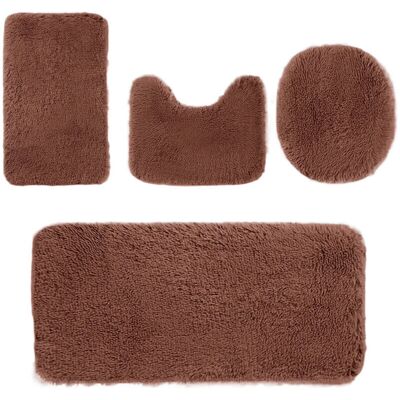 Melissa Ensemble De 4 Tapis De Salle De Bain Couleur Uni - Moquette De Toilette Antidérapante, Épaisse Et Absorbante, Lavable En Machine - Promotion Décor Marron - Publicité Melissa Ensemble De 4 Tapis De Salle De Bain Couleur Uni - Moquette De Toilette Antidérapante, Épaisse Et Absorbante, Lavable En Machine - Promotion Décor Marron - Publicité
