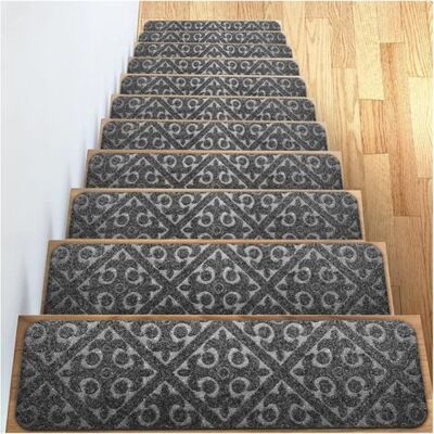 ABYSSE Tapis D'Escalier Antidérapants, Anti-mouvement, Réduction Du Bruit Intérieur, Tapis D'Escalier Pour Marches En Bois De Sous-sol, Tapis D'Escalier Autocollants Pour Enfants, Personnes Âgées Et Animaux - Publicité ABYSSE Tapis D'Escalier Antidérapants, Anti-mouvement, Réduction Du Bruit Intérieur, Tapis D'Escalier Pour Marches En Bois De Sous-sol, Tapis D'Escalier Autocollants Pour Enfants, Personnes Âgées Et Animaux - Publicité