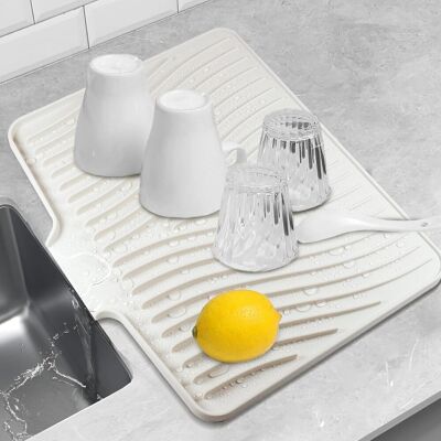 GRASSLIN 40331.5cm Tapis Egouttoir Vaisselle, Silicone Egoutoire Vaisselle Cuisine Pliable, De Drainage Absorbant, Résistant À La Chaleur, Antidérapant, Crème -'Parent'crème'- - Publicité GRASSLIN 40331.5cm Tapis Egouttoir Vaisselle, Silicone Egoutoire Vaisselle Cuisine Pliable, De Drainage Absorbant, Résistant À La Chaleur, Antidérapant, Crème -'Parent'crème'- - Publicité