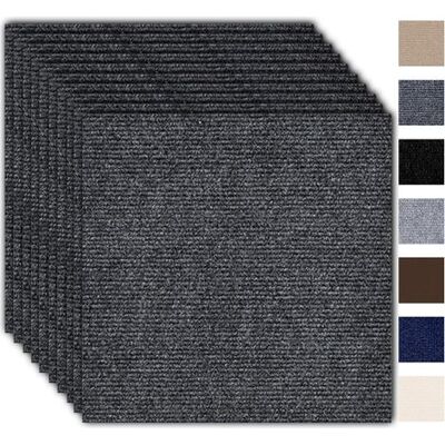 ABYSSE Lot De 10 Dalles De Moquette Autocollantes 30 X 30 Cm– Tapis Avec Couverture Arrière, Autocollants Et Moquettes, Revêtement De Sol Résistant Pour Appartement, Bureau, Commerce, Gris Foncé - Publicité ABYSSE Lot De 10 Dalles De Moquette Autocollantes 30 X 30 Cm– Tapis Avec Couverture Arrière, Autocollants Et Moquettes, Revêtement De Sol Résistant Pour Appartement, Bureau, Commerce, Gris Foncé - Publicité