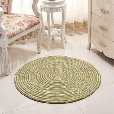 URSUS Tapis Tressé À La Main - Rond - Pour Le Salon, La Chambre À Coucher, La Salle De Bain, La Chambre D'Enfant - Vert - 40 X 40 Cm-ensoleillé - Publicité URSUS Tapis Tressé À La Main - Rond - Pour Le Salon, La Chambre À Coucher, La Salle De Bain, La Chambre D'Enfant - Vert - 40 X 40 Cm-ensoleillé - Publicité