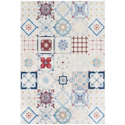 UNAMOURDETAPIS Tapis De Cuisine 50 X 80 Cm, Motif Traditionnel Kilim, Multicolore, Bleu Et Rouge, Style Tissé Résistant - Publicité UNAMOURDETAPIS Tapis De Cuisine 50 X 80 Cm, Motif Traditionnel Kilim, Multicolore, Bleu Et Rouge, Style Tissé Résistant - Publicité