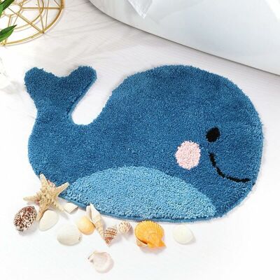 SANS MARQUE Tapis De Salle De Bain Bleu - Tapis Antidérapant En Forme De Baleine, Tapis De Sol Absorbant En Microfibre Lavable - Publicité SANS MARQUE Tapis De Salle De Bain Bleu - Tapis Antidérapant En Forme De Baleine, Tapis De Sol Absorbant En Microfibre Lavable - Publicité