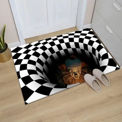 ABYSSE Tapis Illusion D'Optique 3d, Tapis Rectangulaire Antidérapant À Motif De Piège À Clown, Tapis Doux D'Horreur Pour Les Décorations Halloween(5080cm) - Publicité ABYSSE Tapis Illusion D'Optique 3d, Tapis Rectangulaire Antidérapant À Motif De Piège À Clown, Tapis Doux D'Horreur Pour Les Décorations Halloween(5080cm) - Publicité
