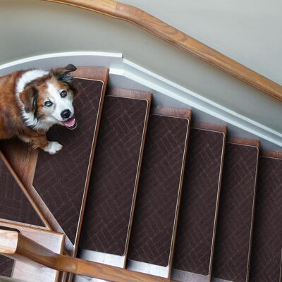 OEM Tapis D'Escalier Antidérapant, Lot De 15 Marchettes D'Escalier Autocollantes Intérieur, Moquette Escalier Réutilisable Pour Animaux, Seniors, Enfants (motif En Losange, Marron Foncé, 76x20 Cm) - Publicité OEM Tapis D'Escalier Antidérapant, Lot De 15 Marchettes D'Escalier Autocollantes Intérieur, Moquette Escalier Réutilisable Pour Animaux, Seniors, Enfants (motif En Losange, Marron Foncé, 76x20 Cm) - Publicité