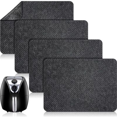 Vision Lot De 4 Tapis Antidérapants Pour Friteuse À Air, Noirs, Pour Cafetière Et Micro-ondes, 40 X 30 Cm - Publicité Vision Lot De 4 Tapis Antidérapants Pour Friteuse À Air, Noirs, Pour Cafetière Et Micro-ondes, 40 X 30 Cm - Publicité