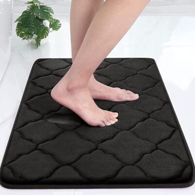 ABYSSE Tapis De Bain Antiderapant,tapis Salle De Bain En Mousse À Mémoire Douce,tapis De Bain Absorbant,lavable En Machine - 40 X 60 Cm, Noir - Publicité ABYSSE Tapis De Bain Antiderapant,tapis Salle De Bain En Mousse À Mémoire Douce,tapis De Bain Absorbant,lavable En Machine - 40 X 60 Cm, Noir - Publicité