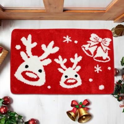 SANS MARQUE Tapis De Salle De Bain De Noël - Tapis De Cuisine Et De Salle De Bain Noir, Joli Paillasson, 40 Cm X 60 Cm (élan Rouge) - Publicité SANS MARQUE Tapis De Salle De Bain De Noël - Tapis De Cuisine Et De Salle De Bain Noir, Joli Paillasson, 40 Cm X 60 Cm (élan Rouge) - Publicité