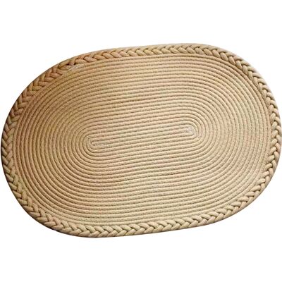 HEAT Tapis De Chambre Tissé À La Main, Tapis De Chevet, Tapis Ovale Pour Bureau Ou Salon, Tapis De Sol Beige Simple - Publicité HEAT Tapis De Chambre Tissé À La Main, Tapis De Chevet, Tapis Ovale Pour Bureau Ou Salon, Tapis De Sol Beige Simple - Publicité