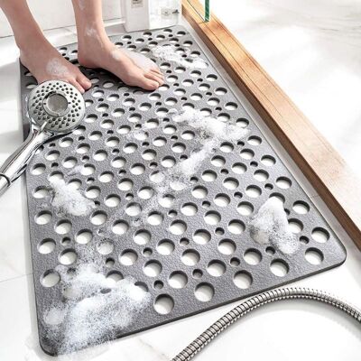Vision Tapis De Bain Et De Douche Antidérapant Avec Ventouses Et Trous De Drainage, 75 X 43 Cm, Doux, Lavable En Machine, Séchage Facile (gris) - Publicité Vision Tapis De Bain Et De Douche Antidérapant Avec Ventouses Et Trous De Drainage, 75 X 43 Cm, Doux, Lavable En Machine, Séchage Facile (gris) - Publicité