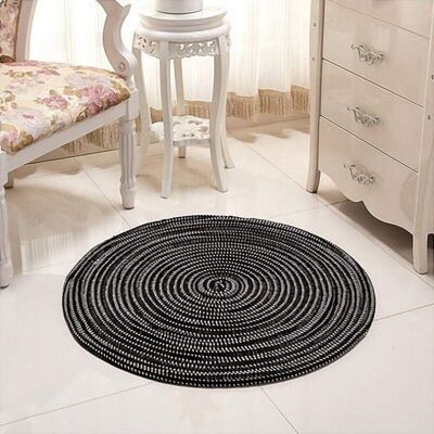 BRINSEA Tapis Tressé À La Main - Rond - Pour Le Salon, La Chambre À Coucher, La Salle De Bain, La Chambre D'Enfant - Noir - 80 X 80 Cm-ensoleillé - Publicité BRINSEA Tapis Tressé À La Main - Rond - Pour Le Salon, La Chambre À Coucher, La Salle De Bain, La Chambre D'Enfant - Noir - 80 X 80 Cm-ensoleillé - Publicité