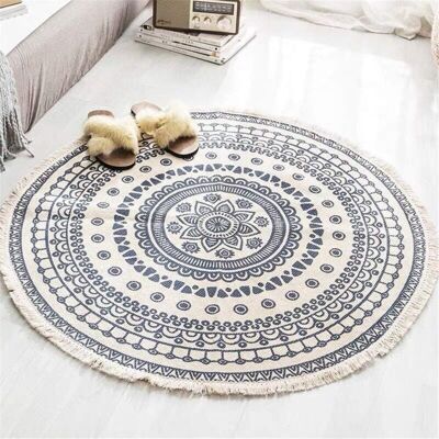 BRINSEA Tapis Rond Mandala - En Coton - Style Bohème - Diamètre : 92 Cm-ensoleillé - Publicité BRINSEA Tapis Rond Mandala - En Coton - Style Bohème - Diamètre : 92 Cm-ensoleillé - Publicité