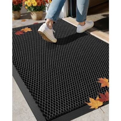 SCORPIO Tapis Extérieur Résistant À La Pluie En Soie Élastique - Paillasson Extérieur Antidérapant Pour Entrée Et Patio - Séchage Rapide Et Résistant, Fond En Caoutchouc, 61x91 Cm, Noir Gris - Publicité SCORPIO Tapis Extérieur Résistant À La Pluie En Soie Élastique - Paillasson Extérieur Antidérapant Pour Entrée Et Patio - Séchage Rapide Et Résistant, Fond En Caoutchouc, 61x91 Cm, Noir Gris - Publicité