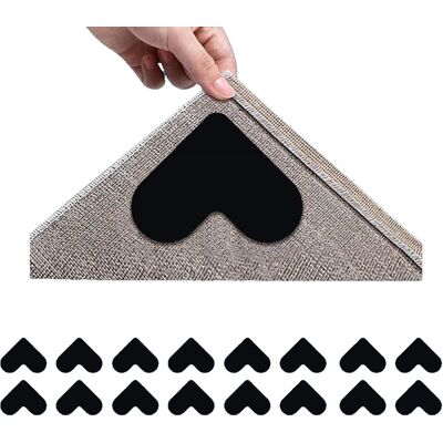 GRASSLIN 16 Patins Antidérapants, Forme Coeur, Pu Noir, Coins Tapis, Salon Salle De Bain - Publicité GRASSLIN 16 Patins Antidérapants, Forme Coeur, Pu Noir, Coins Tapis, Salon Salle De Bain - Publicité