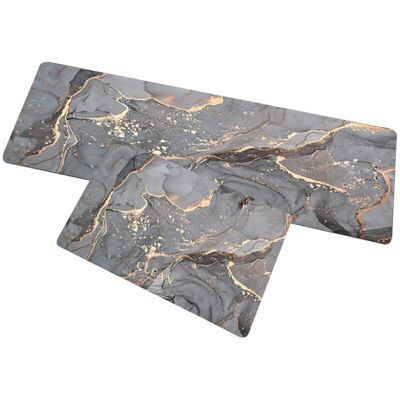 Melissa Lot De 2 Tapis De Cuisine En Terre De Diatomée Doux - Dimensions 45x70cm Et 45x120cm - Motif Marbre Et Suie, Facile À Nettoyer - Publicité Melissa Lot De 2 Tapis De Cuisine En Terre De Diatomée Doux - Dimensions 45x70cm Et 45x120cm - Motif Marbre Et Suie, Facile À Nettoyer - Publicité
