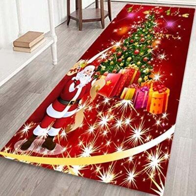 BRAST Tapis De Noël, Paillasson Antidérapant, Décoration Caroset 3d, 40x120cm, Imprimé Père Noël Et Élan, Décoration De Vacances - Publicité BRAST Tapis De Noël, Paillasson Antidérapant, Décoration Caroset 3d, 40x120cm, Imprimé Père Noël Et Élan, Décoration De Vacances - Publicité