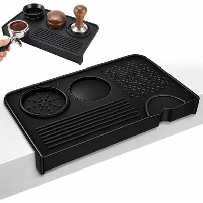 Vision Tapis De Tamper À Café En Silicone Antidérapant Universel 265 Mm X 140 Mm Avec Support De Bord Pour Maison, Café, Baristas, Cuisine, Bar, Machine Accessoire - Publicité Vision Tapis De Tamper À Café En Silicone Antidérapant Universel 265 Mm X 140 Mm Avec Support De Bord Pour Maison, Café, Baristas, Cuisine, Bar, Machine Accessoire - Publicité