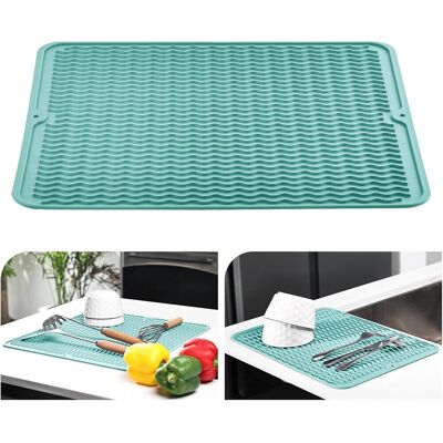 GRASSLIN Tapis D'Égouttement 40 X 30 Cm, Tapis En Silicone, Résistant À La Chaleur, Antidérapant, Set De Table Bleu Clair Cm'30 X 40 Cm Bleu Clair'bleu Clair'30 X 40 Cm - Publicité GRASSLIN Tapis D'Égouttement 40 X 30 Cm, Tapis En Silicone, Résistant À La Chaleur, Antidérapant, Set De Table Bleu Clair Cm'30 X 40 Cm Bleu Clair'bleu Clair'30 X 40 Cm - Publicité