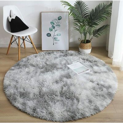 URSUS Tapis Shaggy De Ronde Gris 160cm Fibre De Polypropylène Souple Tapis De Salon Longues Pile Tapis De Sol D'Intérieur Modelée Décor - Publicité URSUS Tapis Shaggy De Ronde Gris 160cm Fibre De Polypropylène Souple Tapis De Salon Longues Pile Tapis De Sol D'Intérieur Modelée Décor - Publicité