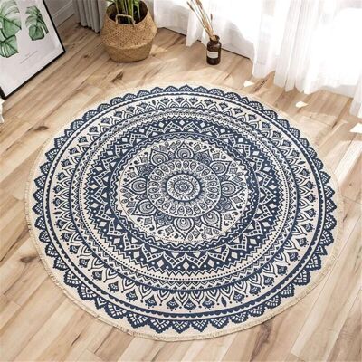 BRINSEA Tapis Rond Mandala - En Coton - Style Bohème - Diamètre : 92 Cm-ensoleillé - Publicité BRINSEA Tapis Rond Mandala - En Coton - Style Bohème - Diamètre : 92 Cm-ensoleillé - Publicité