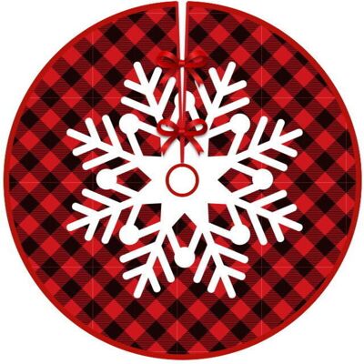 URSUS Jupe D’arbre De Noël À Carreaux Rouges Et Noirs - Tapis D’arbre De Noël À Motif Flocon De Neige - Tapis D’arbre De Noël - Publicité URSUS Jupe D’arbre De Noël À Carreaux Rouges Et Noirs - Tapis D’arbre De Noël À Motif Flocon De Neige - Tapis D’arbre De Noël - Publicité