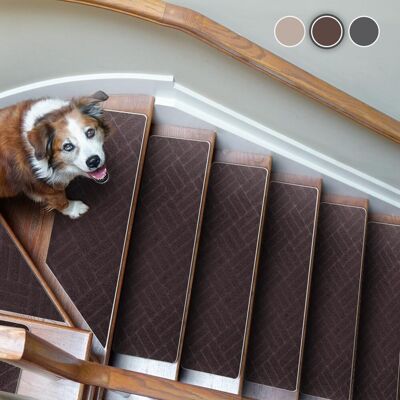 OEM Tapis D'Escalier Antidérapant – Lot De 15 Marches Autocollantes Intérieur, Moquette Réutilisable Pour Animaux, Seniors, Enfants – Motif Losange Marron 55x19 Cm - Publicité OEM Tapis D'Escalier Antidérapant – Lot De 15 Marches Autocollantes Intérieur, Moquette Réutilisable Pour Animaux, Seniors, Enfants – Motif Losange Marron 55x19 Cm - Publicité