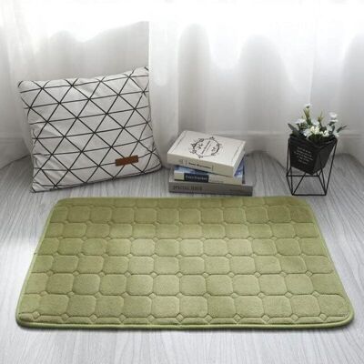 BRAST Tapis En Polaire Corail Avec Forte Absorption D'Eau, Tapis De Salle De Bain, Antidérapant, Tapis De Sol Latéral En Mousse À Mémoire De Forme, Vert, 40 X 60 Cm - Publicité BRAST Tapis En Polaire Corail Avec Forte Absorption D'Eau, Tapis De Salle De Bain, Antidérapant, Tapis De Sol Latéral En Mousse À Mémoire De Forme, Vert, 40 X 60 Cm - Publicité