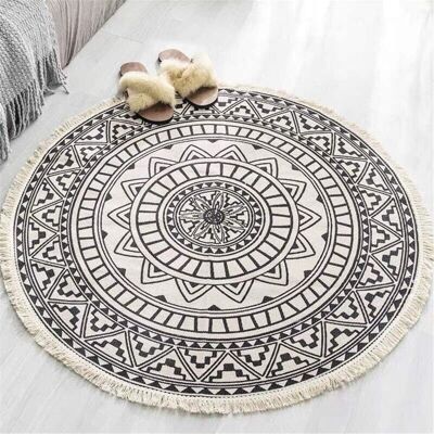 BRINSEA Tapis Rond Mandala - En Coton - Style Bohème - Diamètre : 92 Cm-ensoleillé - Publicité BRINSEA Tapis Rond Mandala - En Coton - Style Bohème - Diamètre : 92 Cm-ensoleillé - Publicité