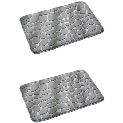 SANS MARQUE 2 Tapis Relief Antidérapant 60x40 Cm - Mousse À Mémoire De Forme - Motif Galets - Publicité SANS MARQUE 2 Tapis Relief Antidérapant 60x40 Cm - Mousse À Mémoire De Forme - Motif Galets - Publicité