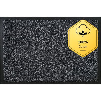 FLOORDIREKT Tapis D'Entrée Antidérapant En Coton, Anthracite 40 X 60 Cm - Publicité FLOORDIREKT Tapis D'Entrée Antidérapant En Coton, Anthracite 40 X 60 Cm - Publicité