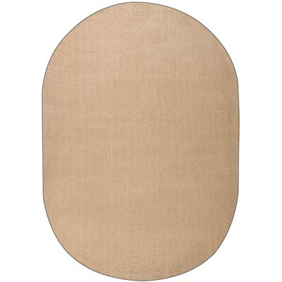 BELIANI Tapis Moderne En Polyester À Poils Longs 160 X 230 Cm Tufté À La Machine Forme Ovale Beige Demre - Publicité BELIANI Tapis Moderne En Polyester À Poils Longs 160 X 230 Cm Tufté À La Machine Forme Ovale Beige Demre - Publicité