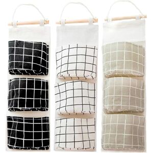 OEM 3pcs Sac De Rangement Suspendu Avec 3 Poches, Prime Étagère Mural En Tissu Panier Pochette De Rangement Organisateur Pour Chambre Salle De Bain Cuisine - Étanche & Élégant (noir/gris/blanc) - Publicité OEM 3pcs Sac De Rangement Suspendu Avec 3 Poches, Prime Étagère Mural En Tissu Panier Pochette De Rangement Organisateur Pour Chambre Salle De Bain Cuisine - Étanche & Élégant (noir/gris/blanc) - Publicité
