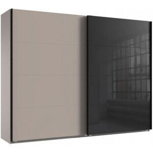 Wimex - Armoire 2 Portes Coulissantes Tilburg 270 Cm Gris Sahara Verre Noir Et Graphite - Publicité Wimex - Armoire 2 Portes Coulissantes Tilburg 270 Cm Gris Sahara Verre Noir Et Graphite - Publicité