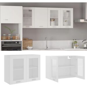 VIDAXL Armoire en verre suspendue Blanc 80x31x60 cm Aggloméré - Publicité