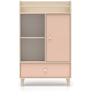 ML Petits-meubles - Bibliothèque 1 Porte 1 Tiroir Alycia Beige Et Rose - Publicité ML Petits-meubles - Bibliothèque 1 Porte 1 Tiroir Alycia Beige Et Rose - Publicité