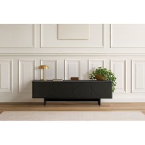 Bobochic - Meuble Tv 4 Portes 180 Cm Esteban Formes Géométriques Noir - Publicité Bobochic - Meuble Tv 4 Portes 180 Cm Esteban Formes Géométriques Noir - Publicité