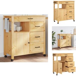 VIDAXL Chariot de cuisine monza 84x40x90 cm bois massif de pin - Chariot De Cuisine - Chariot à Légumes - Meuble De Rangement - Mobilier De Cuisine - Publicité VIDAXL Chariot de cuisine monza 84x40x90 cm bois massif de pin - Chariot De Cuisine - Chariot à Légumes - Meuble De Rangement - Mobilier De Cuisine - Publicité