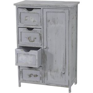 HHG - Commode / armoire, 82x55x30cm, shabby chic, vintage gris - grey - Publicité