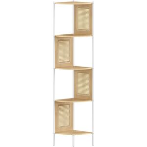 Vasagle - tagère d'Angle à 5 Niveaux, Bibliothèque avec Côtés Effet Rotin, Structure en métal, pour Salon, Chambre, Bureau, Cuisine, 31,9 x 31,9 x 156,4 cm, Beige Chêne - Publicité