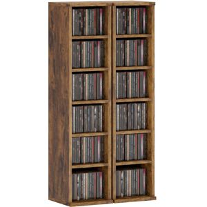 Armoire De Rangement Cd-dvd - Homcom - 6 + 6 Compartiments - Capacité Max. 204 Cd - 21 X 22,5 X 88,5 Cm - Brun Rustique - Publicité Armoire De Rangement Cd-dvd - Homcom - 6 + 6 Compartiments - Capacité Max. 204 Cd - 21 X 22,5 X 88,5 Cm - Brun Rustique - Publicité
