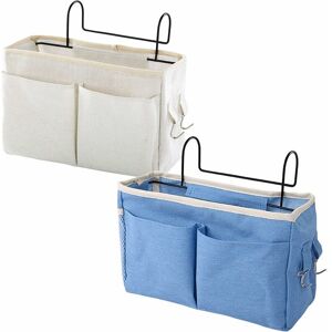 OEM Rangement Lit Mezzanine Sac De Rangement Suspendu Chevet, 2pcs Blanc/bleu Panier De Lit Chevet Suspendu Organisateur De Chevet Lit Suspendu Pour Lit Mezzanine,livres,bouteilles,téléphone,revues - Publicité OEM Rangement Lit Mezzanine Sac De Rangement Suspendu Chevet, 2pcs Blanc/bleu Panier De Lit Chevet Suspendu Organisateur De Chevet Lit Suspendu Pour Lit Mezzanine,livres,bouteilles,téléphone,revues - Publicité