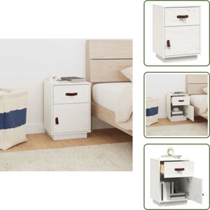 VIDAXL Table De Chevet Blanc 40x34x55 Cm Bois De Pin Solide - Table De Chevet - Meuble De Chambre - Commode - Table Nuit - Rangement - Publicité VIDAXL Table De Chevet Blanc 40x34x55 Cm Bois De Pin Solide - Table De Chevet - Meuble De Chambre - Commode - Table Nuit - Rangement - Publicité
