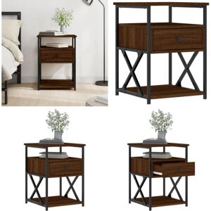 VIDAXL Table De Chevet Chêne Marron 40x42x55 Cm Bois D'Ingénierie - Table De Chevet - Commode - Meuble De Chambre - Armoire De Chevet - Rangement - Home & Living - Publicité VIDAXL Table De Chevet Chêne Marron 40x42x55 Cm Bois D'Ingénierie - Table De Chevet - Commode - Meuble De Chambre - Armoire De Chevet - Rangement - Home & Living - Publicité