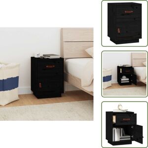 VIDAXL Table De Chevet Noir 40x34x55 Cm Bois De Pin Solide - Table De Chevet - Meuble De Chambre - Commode - Nuit - Bois Massif - Publicité VIDAXL Table De Chevet Noir 40x34x55 Cm Bois De Pin Solide - Table De Chevet - Meuble De Chambre - Commode - Nuit - Bois Massif - Publicité